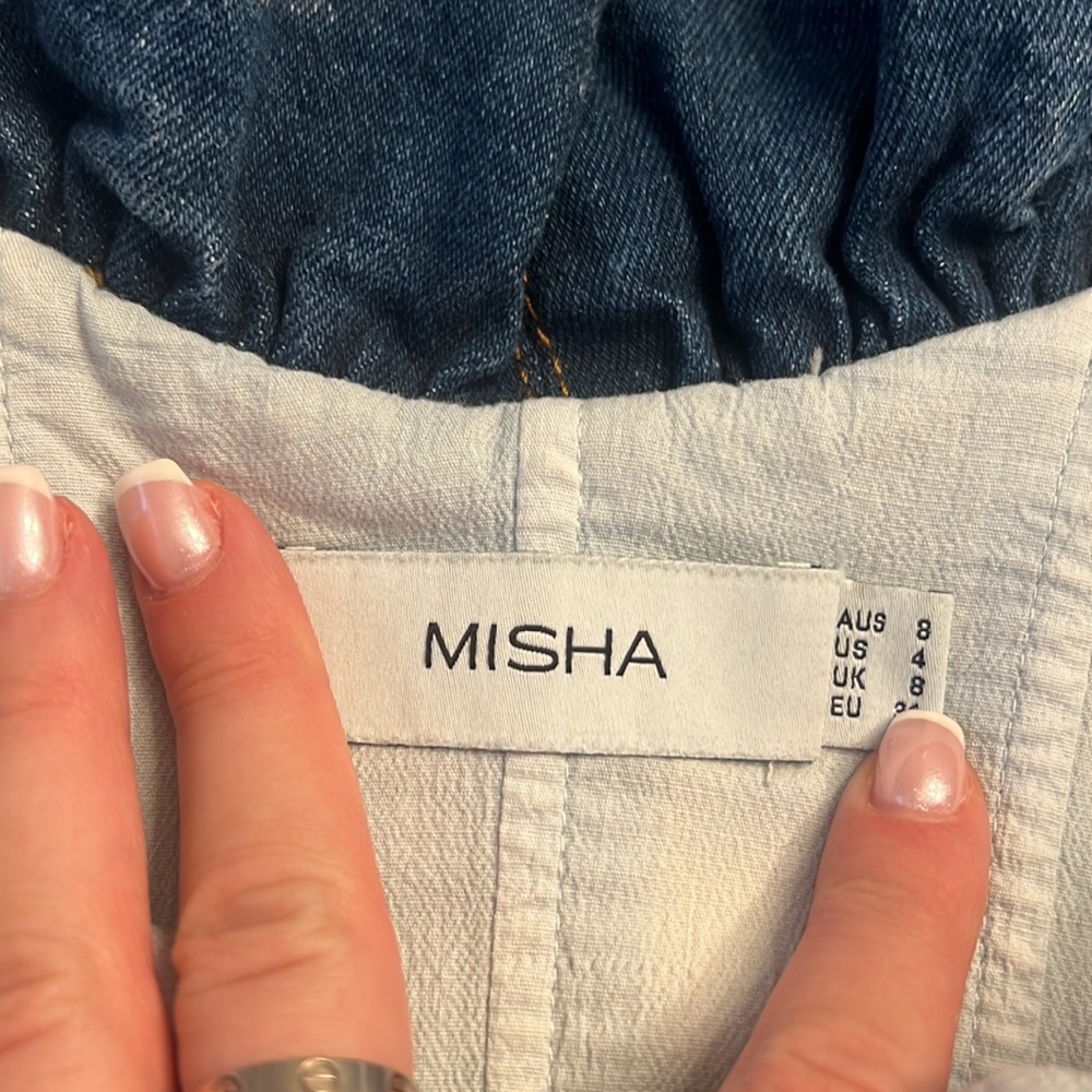 NWT Misha Collection Trisha Dress Acid Wash Blue - Picture 6 of 6